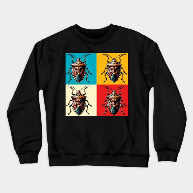 Pop Brown Marmorated Stink Bug Art - Cool Insect Crewneck Sweatshirt by PawPopArt